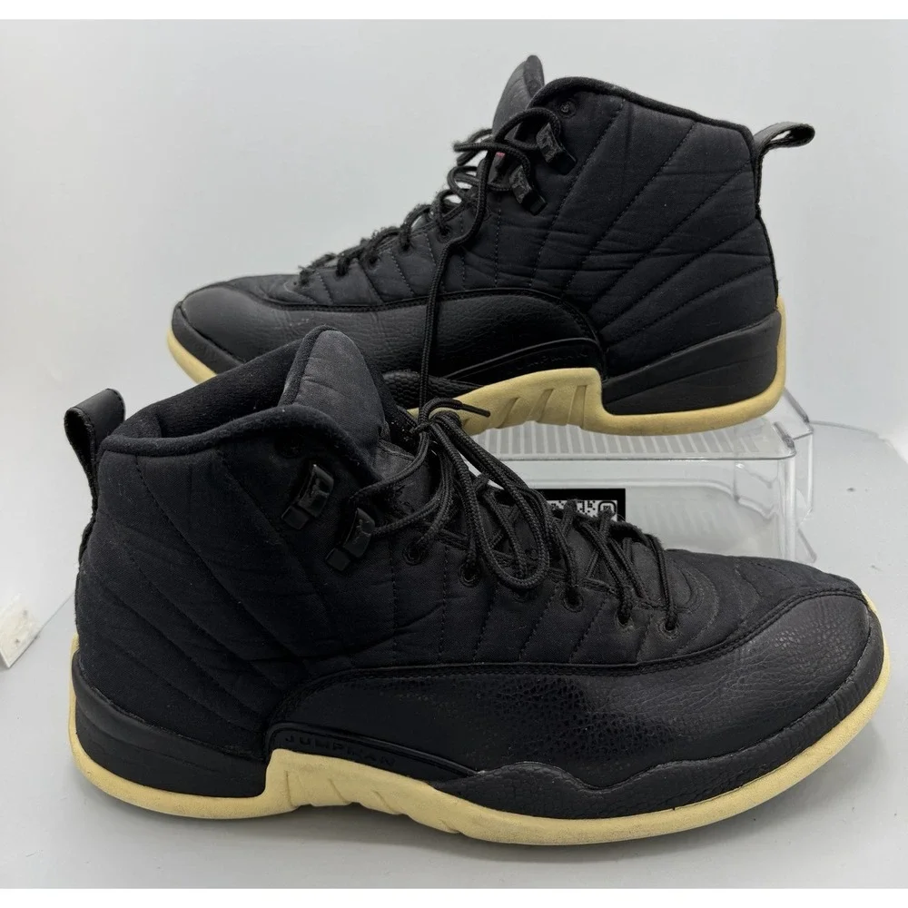 Nike Air Jordan 12 Retro Nylon Neoprene Black White Playoffs 130690-004 Men 11.5